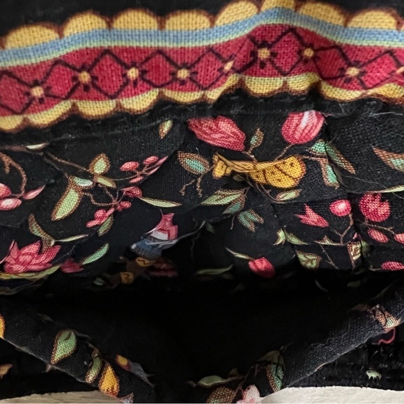 Vintage VERA BRADLEY Ping Petite Paddy Bag Zip Top Black Gold Toile Red Asian - Picture 3 of 12